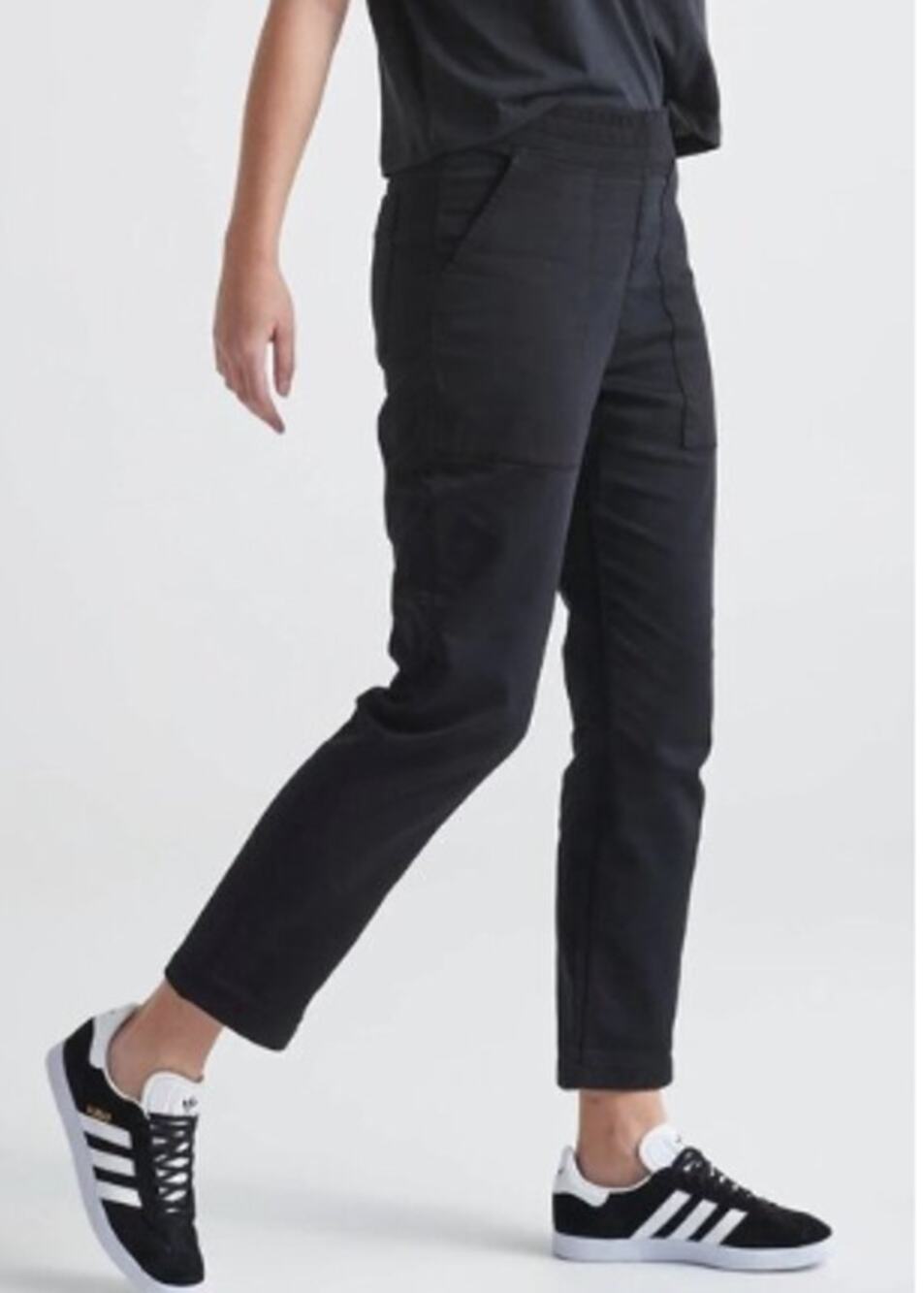 Duer Women's No Sweat Everyday Pants Black Pull On Style Med Gorpcore